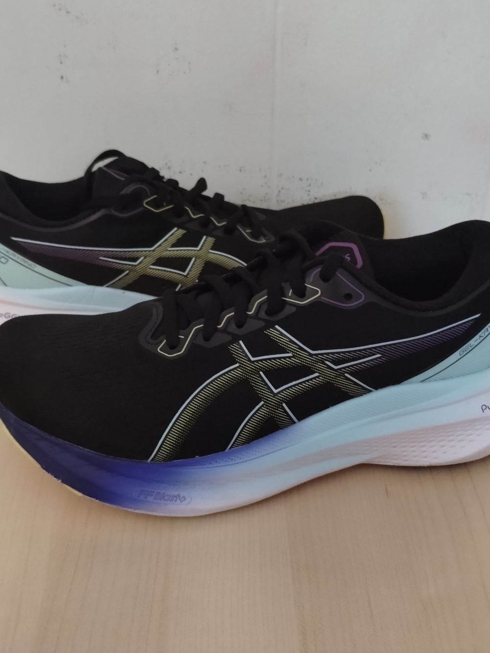 ASICS Women's Gel Kayano 30 Black Running Shoes Purple Blue